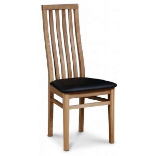 2 st Alaska stol - Oljad ek/svart PU + Möbelvårdskit för textilier