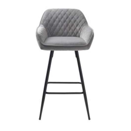 2 st Carina barstol i grå sammet sitthöjd 67 cm - Barstolar, Stolar