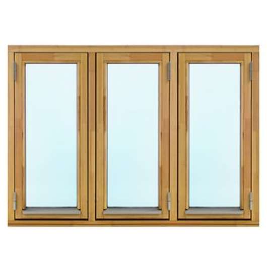 2-glasfönster Trä utåtgående - 3-Luft - Omålat - U-värde 1.3 - Klarglas