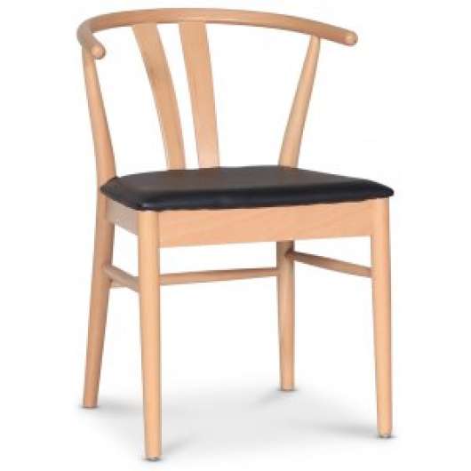 2 st Abisko stol - Trä/svart PU + Möbelvårdskit för textilier - Klädda & stoppade stolar, Matstolar & Köksstolar, Stolar