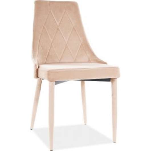 2 st Adyson matstol - Beige sammet - Klädda & stoppade stolar