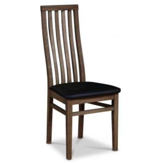 2 st Alaska stol - Brunoljad ek / Svart Ecoläder + Möbelvårdskit för textilier - Klädda & stoppade stolar, Matstolar & K