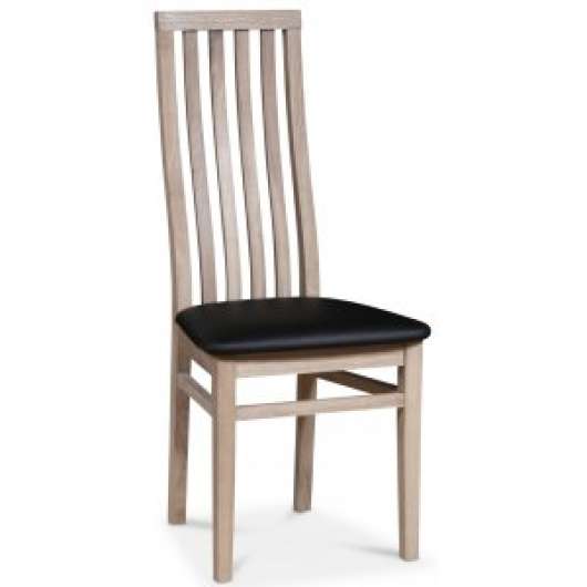 2 st Alaska stol - Vitpigmenterad / Svart Ecoläder + Möbeltassar - Klädda & stoppade stolar, Matstolar & Köksstolar, Sto