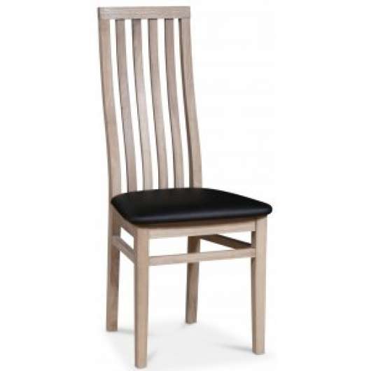 2 st Alaska stol - Vitpigmenterad / Svart Ecoläder + Möbeltassar