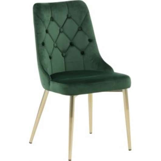 2 st Alice Deluxe matstol - Grön/mässing - Klädda & stoppade stolar