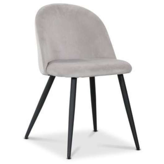 2 st Alice II stol - Ljusgrå sammet / Svarta ben - Klädda & stoppade stolar, Matstolar & Köksstolar, Stolar