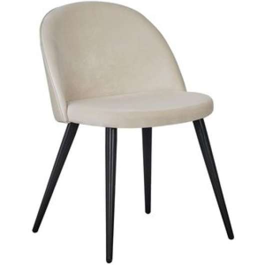 2 st Alice matstol - Svart/beige sammet + Fläckborttagare för möbler - Klädda & stoppade stolar, Matstolar & Köksstolar,