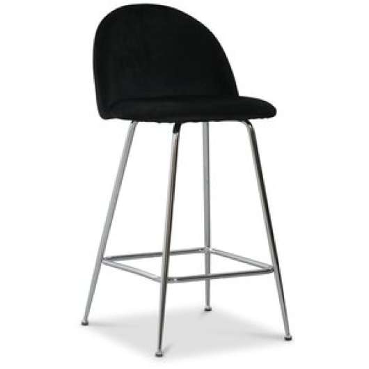 2 st Art Velvet barstol - Svart sammet / Krom + Fläckborttagare för möbler - Barstolar, Stolar
