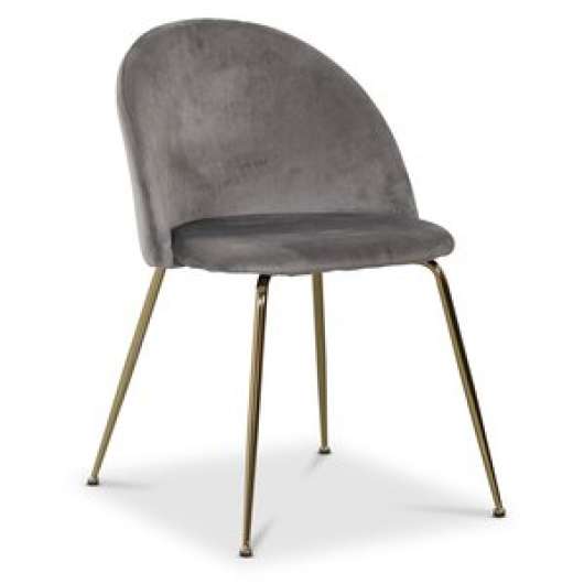 2 st Art velvet stol - Ljusgrå