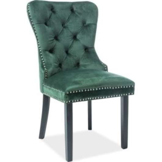 2 st August matstol - Grön sammet - Klädda & stoppade stolar