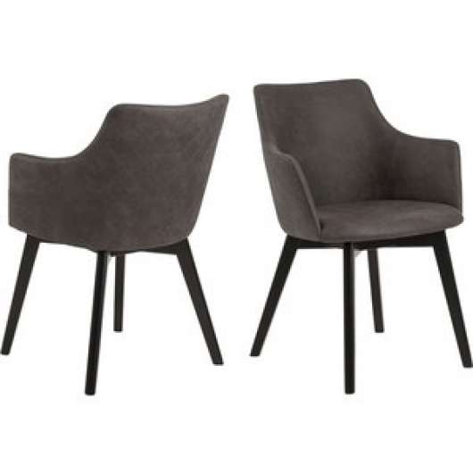 2 st Bella Karmstol - Antracitgrå/svart + Fläckborttagare för möbler