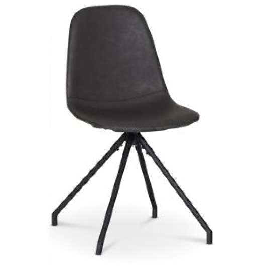 2 st Bridge snurrbar matstol i svart PU + Fläckborttagare för möbler - Klädda & stoppade stolar
