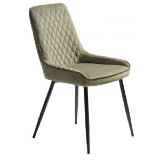2 st Carina stol i olive grön sammet med diamant mönster - Klädda & stoppade stolar