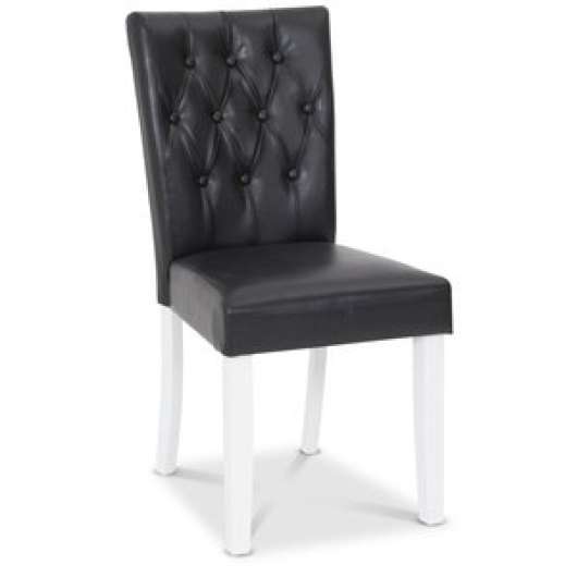 2 st Crocket matstol i svart PU med vita ben + Fläckborttagare för möbler - Klädda & stoppade stolar, Matstolar & Köksst