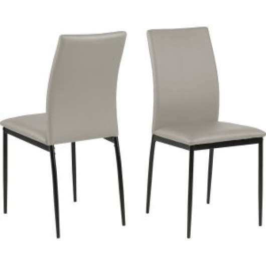 2 st Demina matstol - Ljusgrå PU - Konstläderklädda stolar, Matstolar & Köksstolar, Stolar