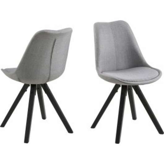 2 st Dima matstol - Ljusgrå/svart - Klädda & stoppade stolar