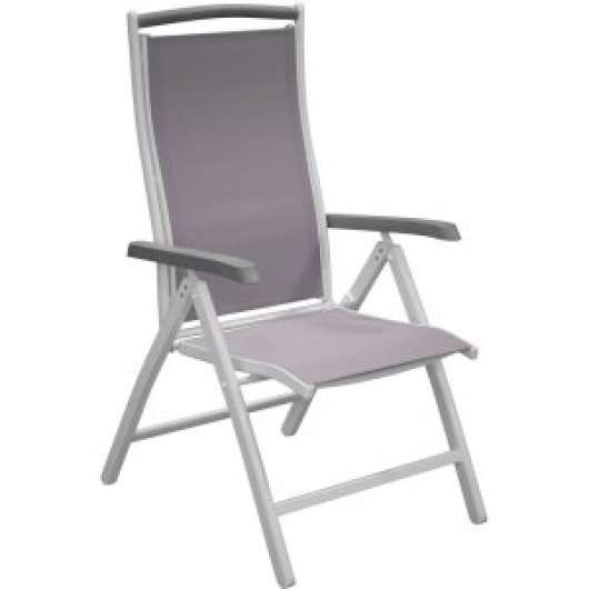 2 st Ebbarp positionsstol vit aluminium - Grå/Vit + Möbelvårdskit för textilier - Positionsstolar, Utestolar, Utemöbler
