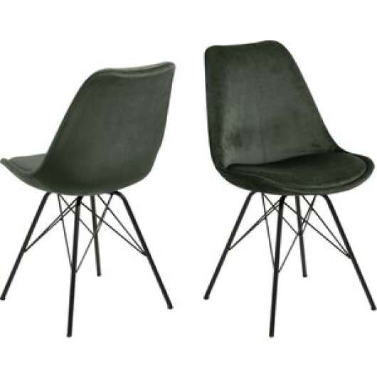 2 st Eris matstol - Skogsgrön/svart - Klädda & stoppade stolar