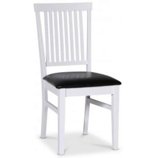 2 st Fårö stol med ribbor och PU sits - Vit / Svart + Fläckborttagare för möbler