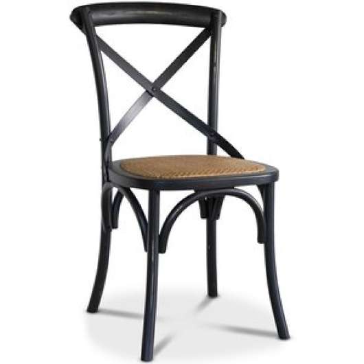 2 st Gaston stol i böjträ med rottingsits - Antik svart + Fläckborttagare för möbler - Trästolar