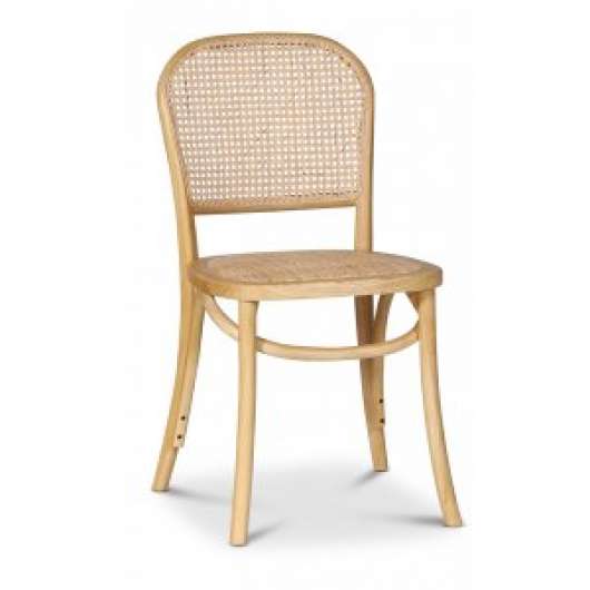 2 st Indiana böjträ stol - Ljust trä med rottingsits + Fläckborttagare för möbler