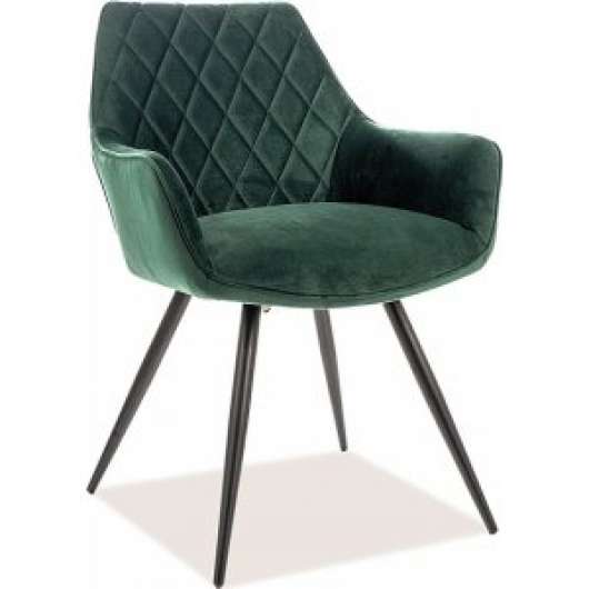 2 st Linea matstol - Grön sammet - Klädda & stoppade stolar