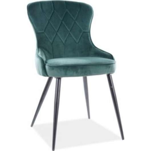 2 st Lotus matstol - Grön sammet - Klädda & stoppade stolar
