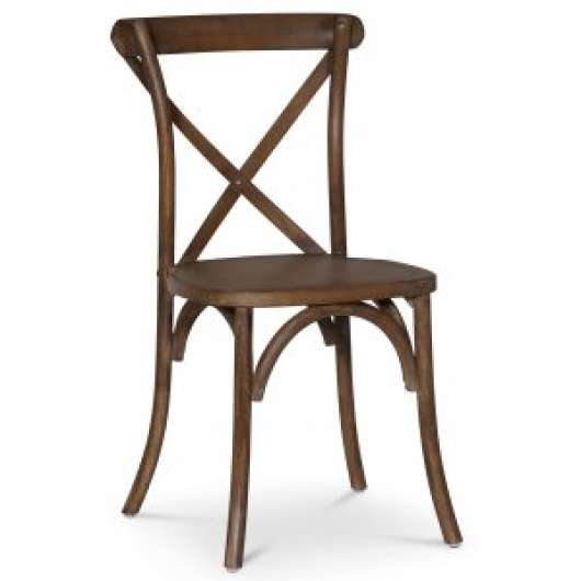 2 st Paris vintage stol med kryss i valnöt + Möbeltassar - Trästolar