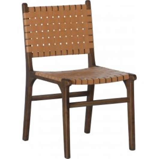 2 st Porto Bello stol - Konjak / Valnöt + Möbelvårdskit för textilier