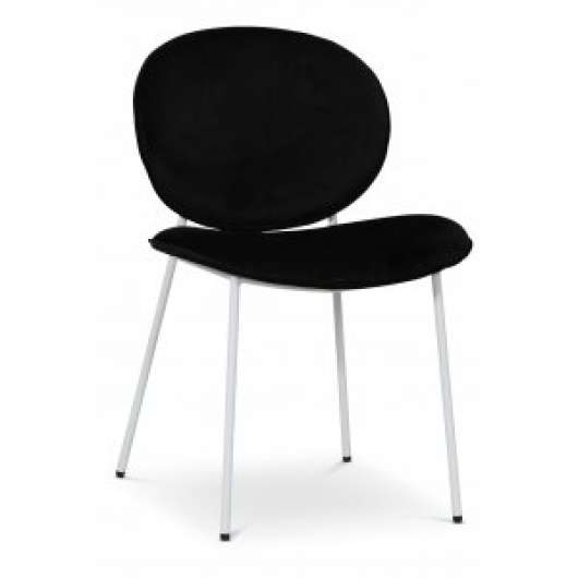 2 st Rondo stol i svart sammet med vita ben + Fläckborttagare för möbler - Klädda & stoppade stolar