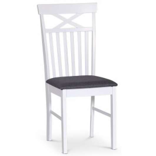 2 st Sofiero matstol med kryss i ryggen - Vit / Grå - Klädda & stoppade stolar, Matstolar & Köksstolar, Stolar