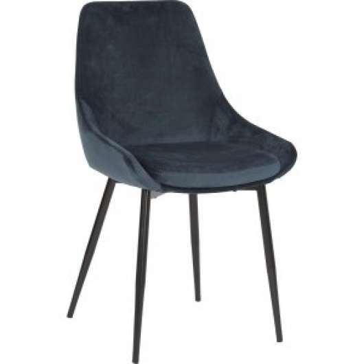 2 st Theo matstol - Stålblå sammet - Klädda & stoppade stolar