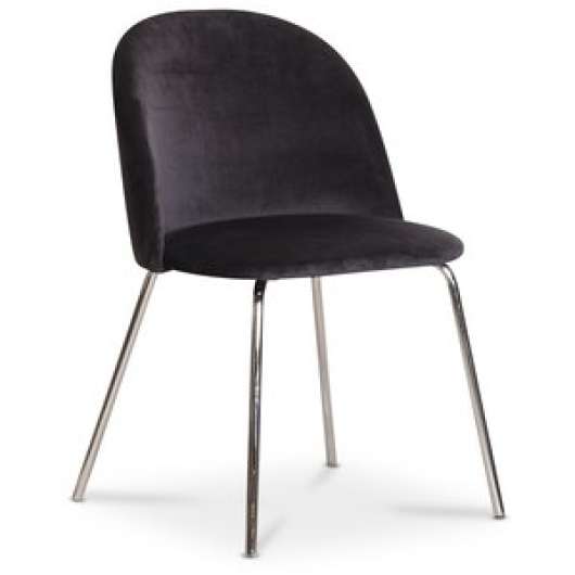 2 st Tiffany velvet stol - Svart/Krom + Möbelvårdskit för textilier - Klädda & stoppade stolar, Matstolar & Köksstolar, 