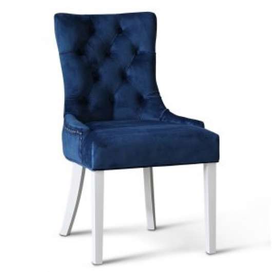 2 st Tuva stol i blå sammet med rygghandtag + Möbeltassar - Klädda & stoppade stolar, Matstolar & Köksstolar, Stolar