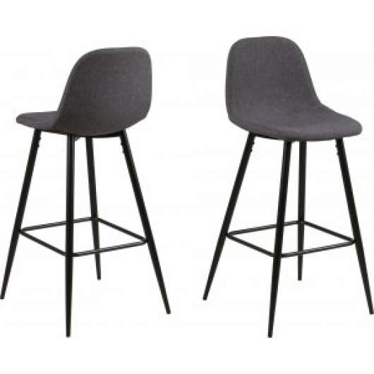 2 st Wilma barstol 101 cm - Grå/svart