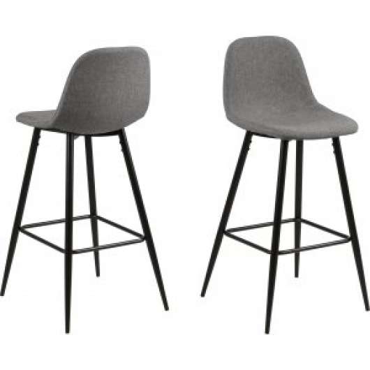 2 st Wilma barstol 101 cm - Ljusgrå/svart - Barstolar