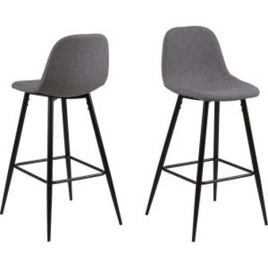 2 st Wilma barstol 91 cm - Ljusgrå/svart - Barstolar, Stolar
