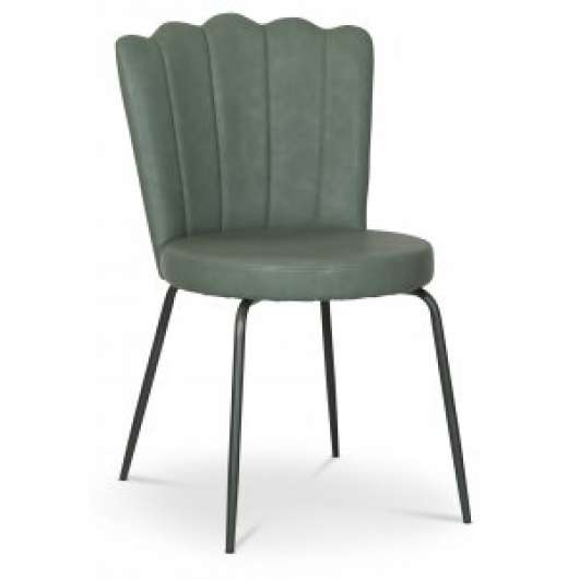 4 st Lidingö Stol - Grön PU + Möbeltassar - Klädda & stoppade stolar