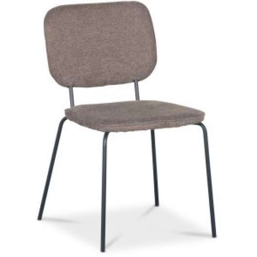 4 st Lokrume stol - Brunt tyg/svart + Möbeltassar - Klädda & stoppade stolar