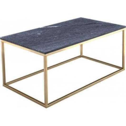 Accent 110x60 cm soffbord i grå marmor med mässings underrede - Marmorsoffbord