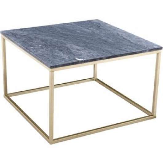 Accent 75x75 cm soffbord i grå marmor med mässingsfärgat underrede - Marmorsoffbord