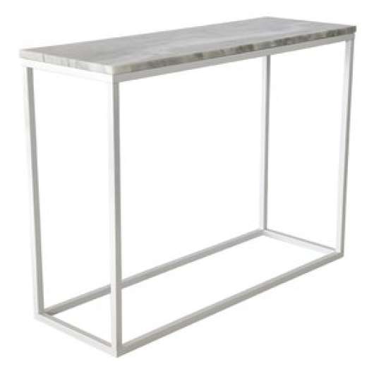 Accent konsolbord 100 x 35 cm - Vit marmor/Vit - Avlastningsbord, Bord