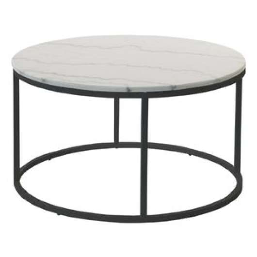 Accent soffbord rund 85 - Vit marmor / svart underrede - Soffbord i marmor, Marmorbord, Bord