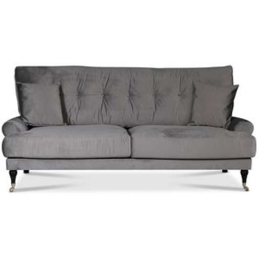 Adena 2-sits soffa i grå sammet - 2-sits soffor