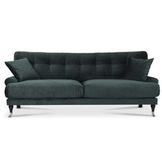 Adena 3-sits soffa i grön sammet - 3-sits soffor