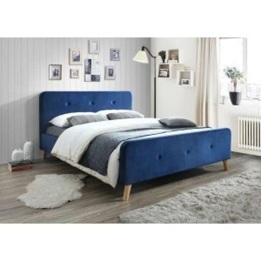 Aisha sängram 160x200 cm - Blå sammet - Sängramar, Sängar