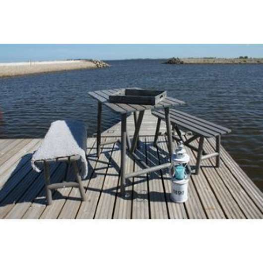 Åland bord med 2 bänkar - Grå + Möbelpolish - Utebänkar, Utesoffor, Utemöbler