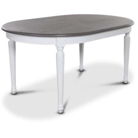 Alexandra ovalt matbord 105-155 cm - Vit/grå vintage