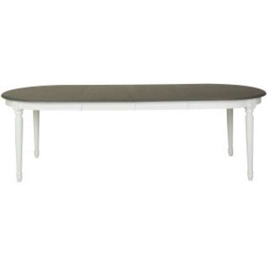 Alexandra ovalt matbord förlängningsbart 160-260 cm - Vit/grå vintage - Runda matbord, Matbord, Bord