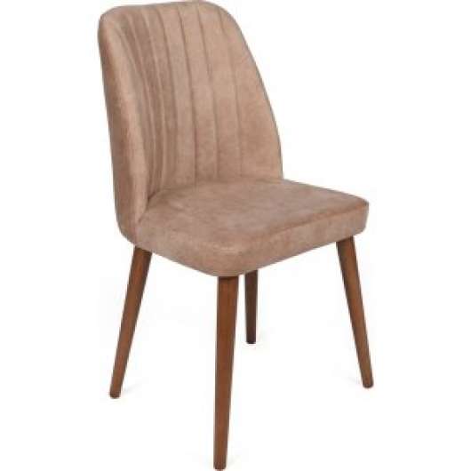 Alfred matstolsset - Beige/valnöt - Klädda & stoppade stolar